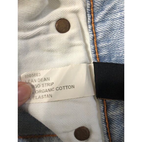 Nudie Jeans Lean Dean Mens 30x30 Blue Denim Jeans Skinny Patched - Picture 4 of 10